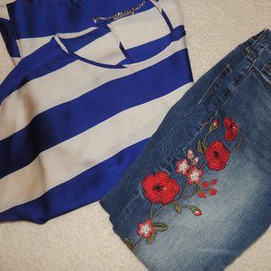 Blue and White The Limited Blouse